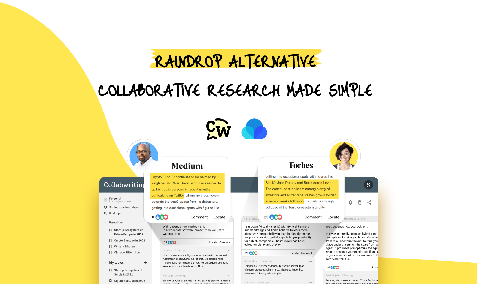 Raindrop vs Collabwriting: Which is better for collaborative web research and annotation?